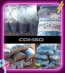 KRUGERSDORP  💥COMBOS AVAILABLE   Compost R27 per bag Charcoal R27 per bag Topsoil R32 per bag  Hardwood For Sale R18/bag Coals last long  ‼️Can supply bulk‼️  Melinda +27612120378